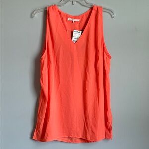 Violet & Claire Coral V-Neck Sleeveless Blouse